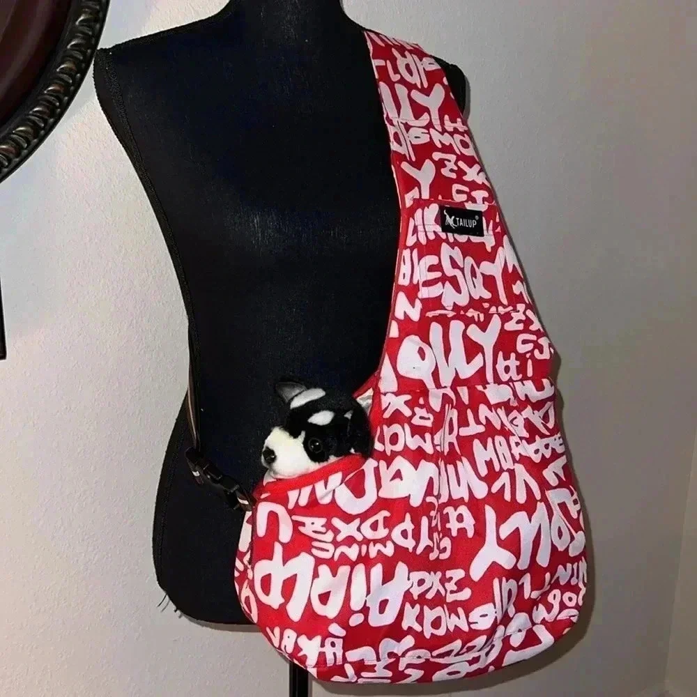 TAILUP Travel shoulder strap bag for pet dogs Comfortable soft Oxford fabric M